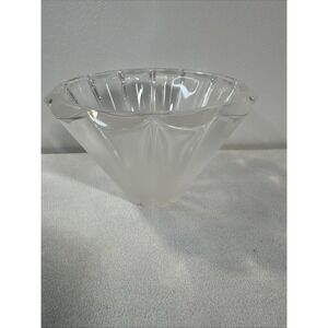VTG Vase Rosenthal Germany Frosted Fluted Frosted Short Squat Crystal Bowl